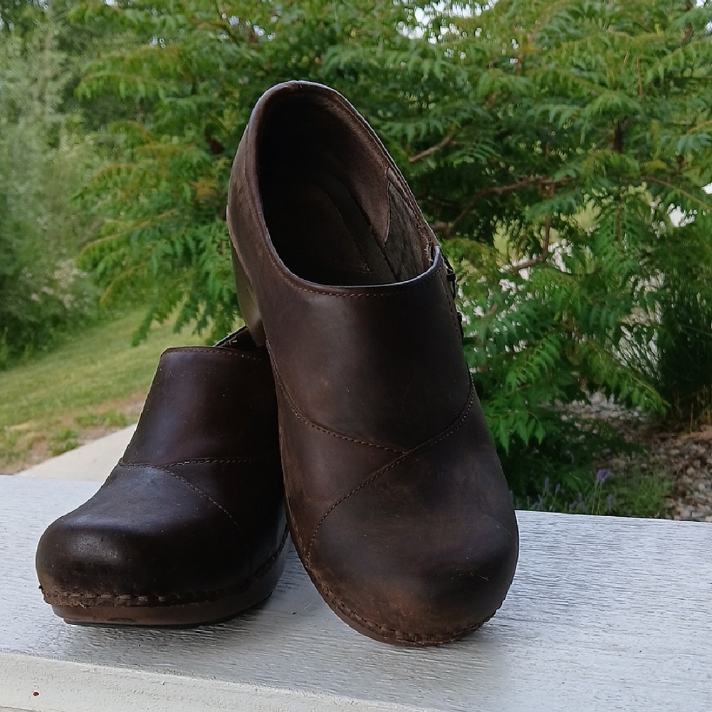 Brown Leather Slip On Danskos